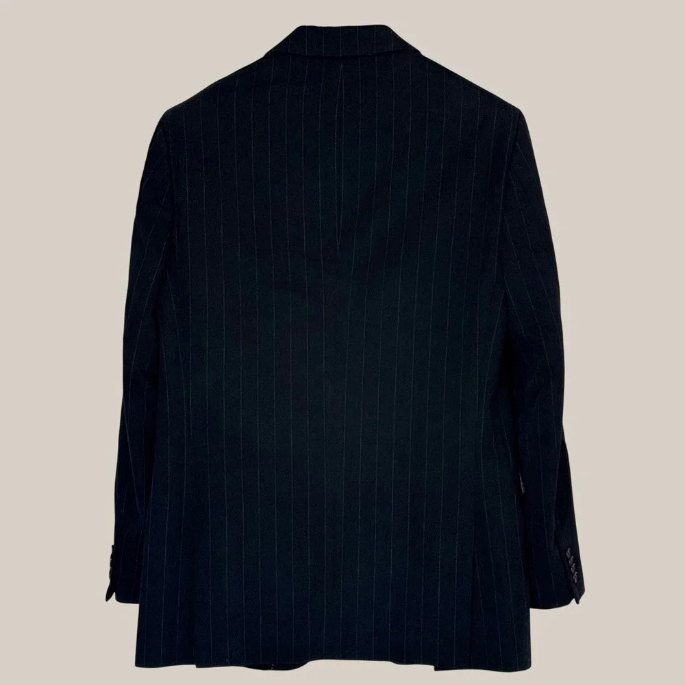 Vintage 2004 Banana Republic Men's 40R Black Pinstripe Cotton Blazer Sport Coat
